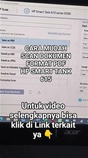 CARA MUDAH SCAN DOKUMEN FORMAT PDF HP SMART TANK 615 #scan #scanning #dokument #file #pdf #smarttank