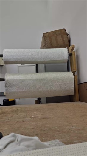 First layer of fibreglass applied ✔️ A solid foundation is key—on to the next stage. #Fibreglass #CompositeWork #BoatBuilding #WorkshopLife #BuildInProgress