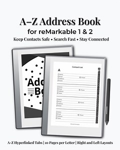 Hyperlinked Address Book for Remarkable 2 | A–Z Contact Organizer PDF | Digital Phone Book - Etsy UK
