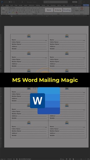 Pabitro on Instagram: "MS Word Mail Merge Magic | এক ক্লিকেই শত শত স্টিকার! #MailMerge #MSWord #WordTips #OfficeAutomation #MSWordBangla #OfficeWork #ComputerTips #pdcomputertech"