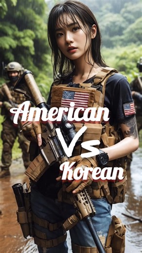 this female soldier is marching in jungle and their army #usa #korea