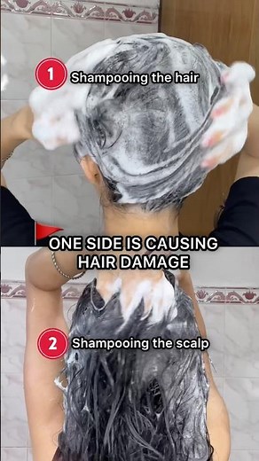 How to Use Shampoo to Avoid Hair Damage 💇🏻‍♀️⚠️ #hairdamage #hairwash #hair #ytshorts