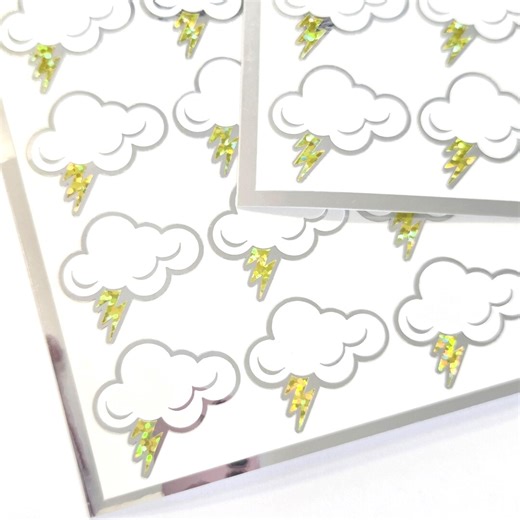 Cloud Stickers, Sheet of 20 Thunderstorm Vinyl Decals With Lightning Bolt, Daily Weather Tracker, School Science Project, 2026 New Design. - Etsy