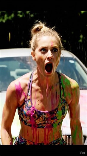 She Caught Stealing a Package — Color Explosion Prank! 😆 #funny #prank #prankvideo #comedy #comedys