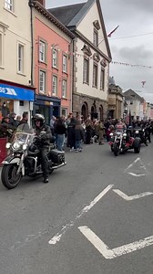 A very impressive turn out for this morning’s Remembrance Parade. The motorbikes at the end were a new addition, as was the poppy painted tractor. | Brecon Story