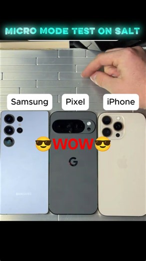 iPhone vs Samsung vs Google Pixel Salt Test 😱 Which Camera Wins #shorts #viral #cameratest