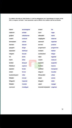 Enrichir son vocabulaire hongrois 🇭🇺 | -ó / -ő (02) #lehongroiscestfacile