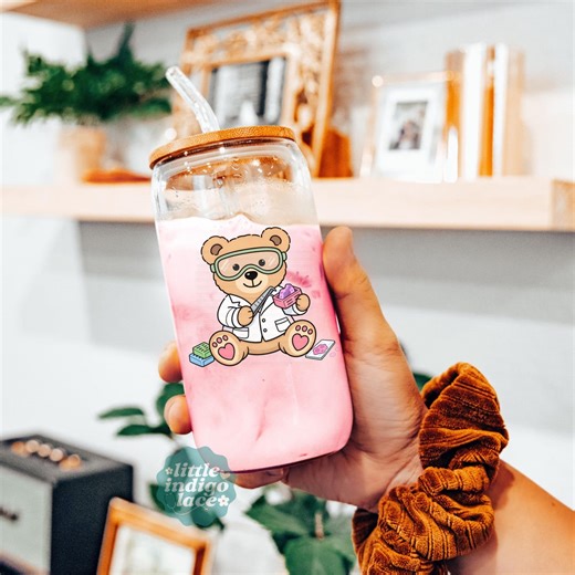 Histology Bear Cup, HTL Glass Can Tumbler, Histology Technician Appreciation Gift, Iced Coffee Cup for Histotechnologist, Lab Week Pathology - Etsy