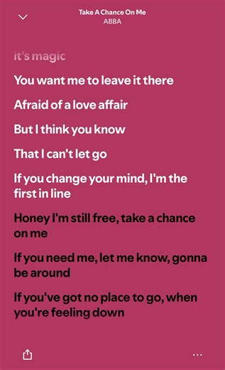 Take a Chance on Me — ABBA lyrics and song guide
