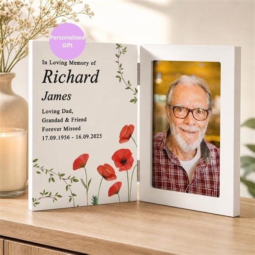 Personalised Memorial Photo Frame 6x4 | In Loving Memory Frame | Bereavement Gift | Remembrance Keepsake | Sympathy Gift