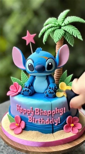STITCH’S TROPICAL BIRTHDAY CAKE 🎂🌺👽 Hawaiian Chaos & Alien Fun