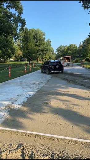 BMW ON FRESH CONCRETE 😳 #diy #construction #builder