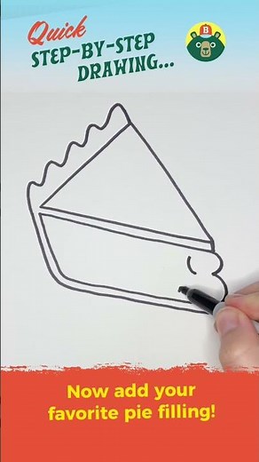 Quick, Easy Kids Drawing Tutorial - PIE SLICE #howtodraw #drawingforkids #pie #drawingtutorial