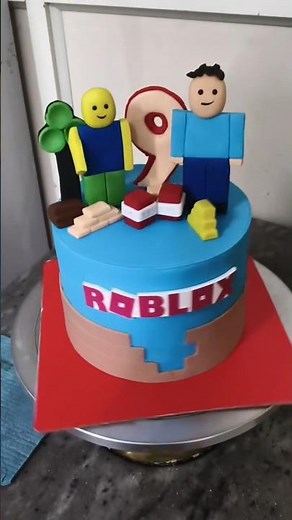 ROBLOX Theme cake design with full Fondant decorate 🔥 #roblox #short #trending #cake #birthday