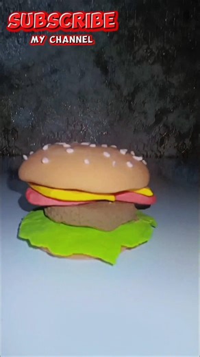 DIY cutest burger 😍🍔 | DIY super clay! How to make burger with clay #clay #clay art #art #shorts