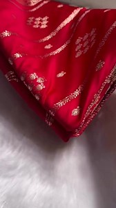 12K views · 155 reactions | Red Strip Floral Boota Pattern Satin Katan Silk saree ❤️‍ | Galaxy Fashion Shop | Facebook