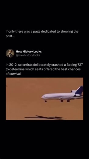 History Facts & Stories on Instagram: "In 2012, a team of scientists and aviation experts deliberately crashed a full-size Boeing 727 passenger jet in a remote part of the Sonoran Desert in Mexico as part of a large-scale experiment for a Discovery Channel documentary titled The Plane Crash. The goal of the controlled crash was to study the dynamics of a survivable plane accident and determine which parts of the aircraft offered passengers the best chances of survival. To conduct the test safely