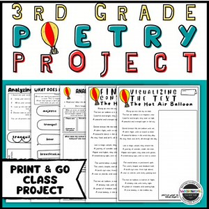 Print and Go- 3rd Grade Class Poetry Project-The Hot Air Balloon