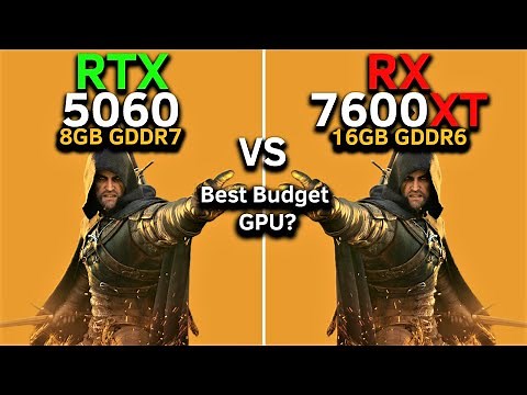 RTX 5060 vs RX 7600 XT | RT + DLSS 4, MFG / FSR | Test in 20 Games | Best Budget GPU 2025?