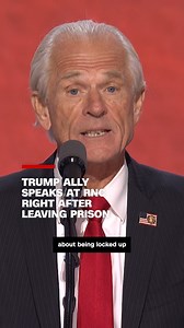 Former Trump adviser Peter Navarro spoke at the Republican National Convention hours after being released from prison. Navarro was released from a federal prison on Wednesday after completing his four-month sentence for defying a subpoena from the January 6 congressional committee. Read more: https://cnn.it/4bK3SwR | CNN Politics