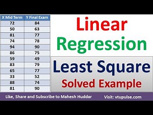 Linear Regression using Least Squares Method in Machine Learning Data mining and ML by Mahesh Huddar