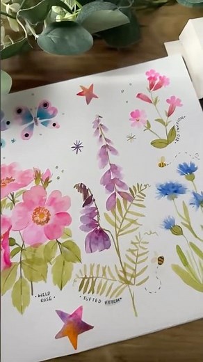 Tufted Vetch Watercolor 🌸 Easy Wildflower Tutorial | Soft Florals with Tropicals Palette