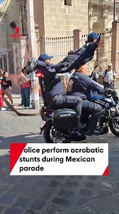 Police pulled off some acrobatic stunts on motorcycles during a Revolution Day Parade in Mexico. The country celebrated its 1910 revolution last month on November 20. #acrobatics #police #parade #mexicotiktok Patricia Salinas Garcia via Storyful | 7NEWS Australia