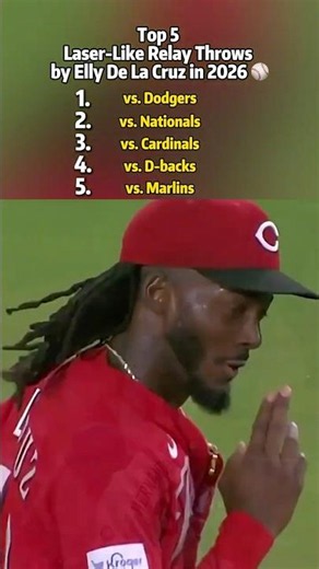 Top 5 Laser Like Relay Throws by Elly De La Cruz #mlb #baseball #cincinnatireds #ellydelacruz #mlbb