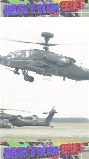 U.S. ARMY AH-64 APACHE ATTACK HELICOPTERS PERFORMING LOW-PASS FLY