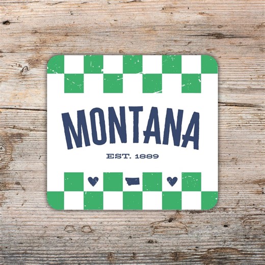 Montana Sticker – Retro Checkerboard State Decal - Etsy