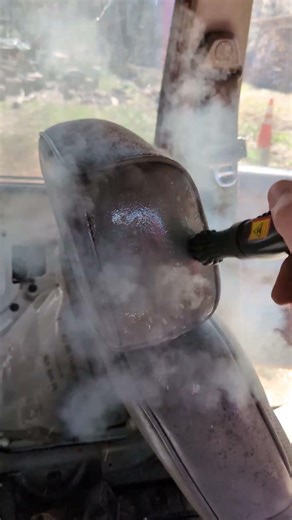 Behold: the power of cheese... I mean steam. #steamcleaning #satisfying