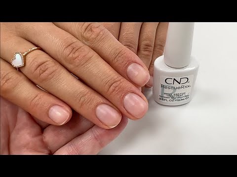 Treating peeling nails with CND Rescue RXx keratin treatment. [pro nail technician explains]