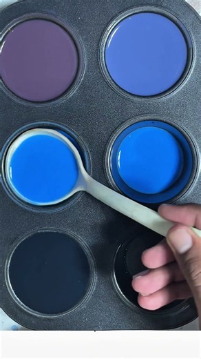 Mixing 6 Shades of Blue 💙😍 | Satisfying Color Mixing ASMR #Shorts