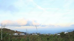 KANCHANABURI, THAILAND - JAN01, 2017: People camping at Nern Chang Suek. This is one of interesting places in Kanchanaburi because it is the view spot on the mountain