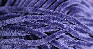 blue velour threads for knitting things, new soft blue threads with traces of other threads in close-up