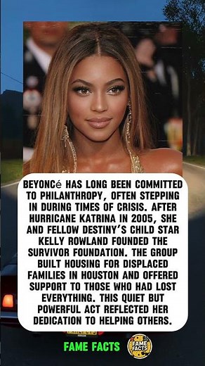 Beyoncé's Relief Efforts After Hurricane Katrina#beyonce #facts