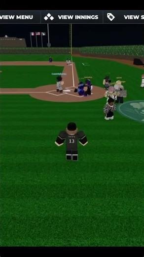 Commentator calls a 3 run shot after error #roblox #hcbb9v9 #baseball #MLB