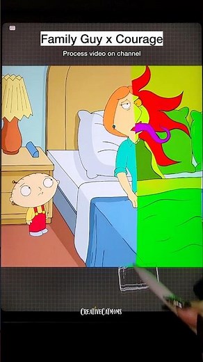 Lois was POSSESSED reveal! #shorts #art #familyguy