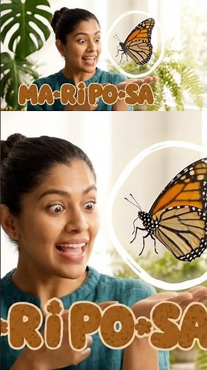 Learn to Say Butterfly in Spanish! ¡MA•RI•PO•SA! 🗣️ #SpanishForKids #Bilingual