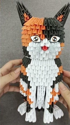 A cat 3d Origami #origami3d #cat