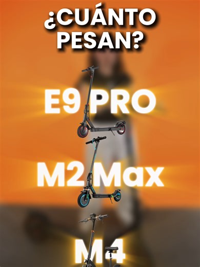 Peso E9 Pro, M2 Max y M🛴 Ligera, equilibrada o robusta: ¿cuál pesa más? Te mostramos la diferencia REAL entre tres de nuestras scooters más populares. 👇 ⚖️ Honey Whale E9 Pro ✅ Peso: 12 kg ✅ Motor 500W, velocidad 32 km/h, autonomía 25 km ✅ Ideal para quien busca máxima portabilidad y facilidad para cargar ⚖️ Honey Whale M2 Max ✅ Peso: 15 kg ✅ Motor 500W, velocidad 32 km/h, autonomía 22 km ✅ El equilibrio perfecto entre ligereza y estabilidad con doble suspensión ⚖️ Honey Whale M4 ✅ Peso: 23 kg