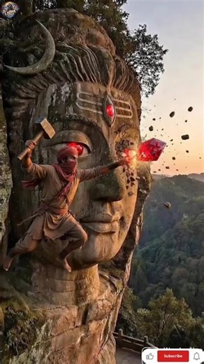 शंकर भगवान की तीसरी आंख हथौड़ी से तोड़त कर ले जाने की कोशिश