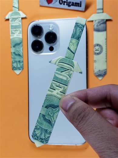 dollar origami sword #origami #phongtranorigami #dollarorigami #moneyorigami #howtofold