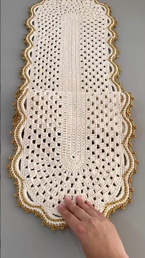 Trilho de mesa de crochê passo a passo Caminho de mesa de crochê tutorial vídeo aula