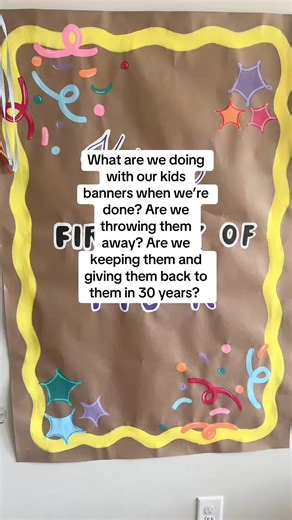 I feel bad just throwing it in the trash? What do you do with these when you’re done? #banner #brownpaperbanner #firstdayofschool #momsontiktok