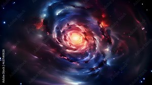 A stunning telescope image appears to capture an entire rotating arm of a galaxy in motion. The arm is a immense peaceful swirl of seemingly countless stars weaving and winding Stock Video