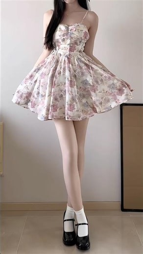 Elegant Floral Mini Dress 🌸 | Cute Summer Outfit Ideas 2026 | Soft Girl Aesthetic Look