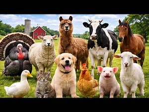 Farm Animal Sounds 🐄 | Funny & Amazing Animal Moments | Cow, Chicken, Goat, Pig, Horse, Duck