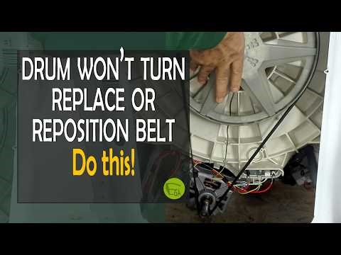 Washing machine drum not spinning how to refit or replace the drive belt