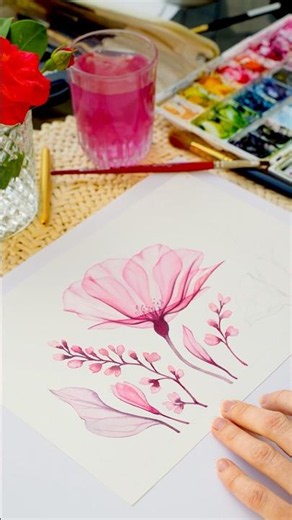 Unfinished Transparent Rose and 20 Minutes in the Garden — Watercolor Process